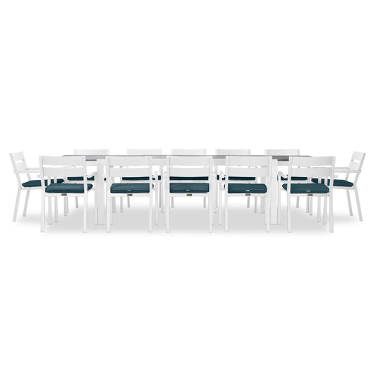 Harmonia Living - Pacifica 13 Piece Extendable Dining Set - White | HL-PAC-WHT-13EDS-C