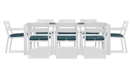 Harmonia Living - Pacifica 9 Piece Dining Set - White | HL-PAC-WHT-9DS