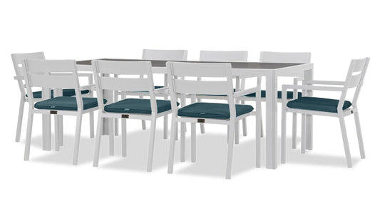 Harmonia Living - Pacifica 9 Piece Dining Set - White | HL-PAC-WHT-9DS