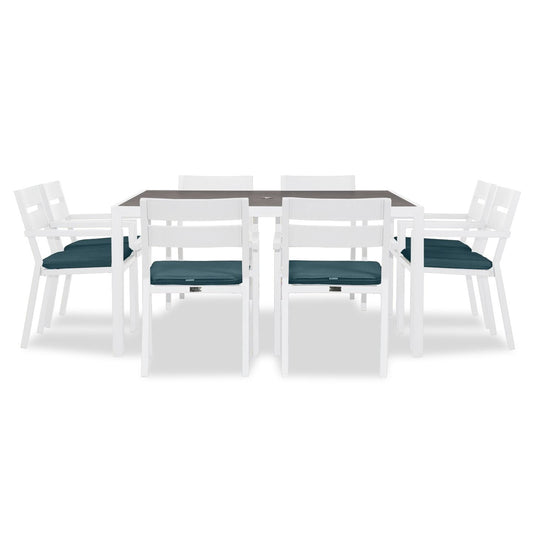 Harmonia Living - Pacifica 9 Piece Square Dining Set - White | HL-PAC-WHT-9SDS