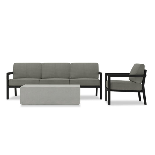 Harmonia Living - Pacifica Mason 3 Piece Sofa Set - Black | HL-PAMAS-BK-3SS