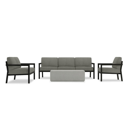 Harmonia Living - Pacifica Mason 4 Piece Sofa Loveseat Set - Black | HL-PAMAS-BK-4SLSS
