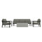 Harmonia Living - Pacifica Mason 4 Piece Sofa Loveseat Set - Black | HL-PAMAS-BK-4SLSS