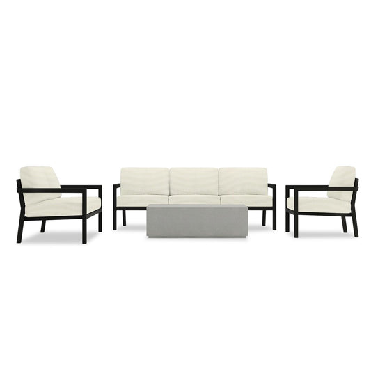 Harmonia Living - Pacifica Mason 4 Piece Sofa Loveseat Set - Black | HL-PAMAS-BK-4SLSS