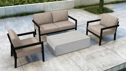 Harmonia Living - Pacifica Mason 4 Piece Sofa Set - Black | HL-PAMAS-BK-4SS