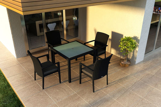 Harmonia Living - Urbana 5 Piece Arm Dining Set | HL-URBN-CB-5ADS