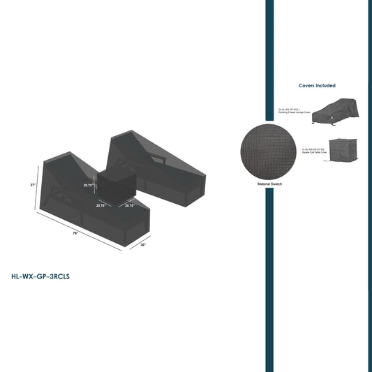 WeatherX Covers For 3 Piece Chaise Lounge Set - HL-WX-GP-3RCLS