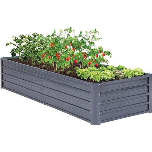 Hanover - Galvanized Steel Raised Rectangle Garden Bed 94"x35"x22" - Grey - HANRECGB-5GRY