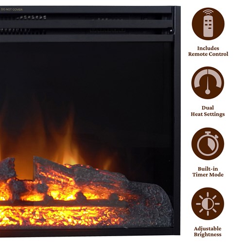 Cambridge 27" Standalone Fireplace Insert - Black