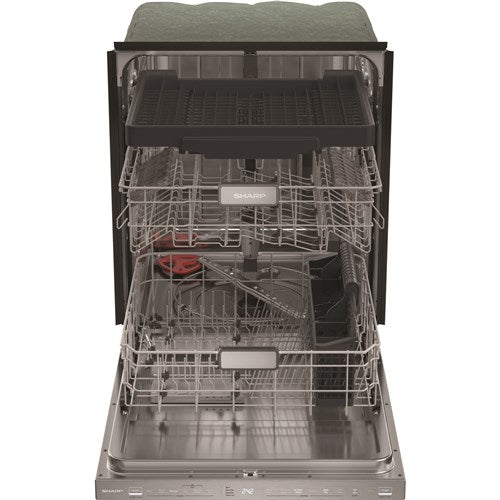 Sharp - 24" Smart Top Ctrl Dishwasher, 45 dBA, 3rd Rack - SDW6888JS