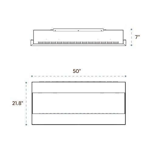 Cambridge 50 In. Recessed Wall Mounted Electric Fireplace with Logs and LED Color Changing Display, Black