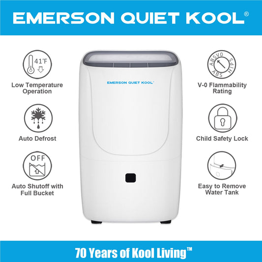 Emerson Quiet Kool 50-Pint Dehumidifier with Built-In Vertical Pump