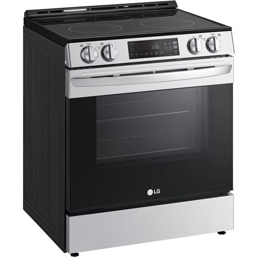 LG - 6.3 CF Electric Single Oven Slide-In Range, Self Clean, ThinQ,Printproof - LSEL6331F
