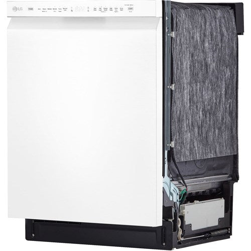 LG - 24" Front Control Dishwasher, 48 dBA, QuadWash, EasyRack Plus, 3rd Rack - LDFN4542W