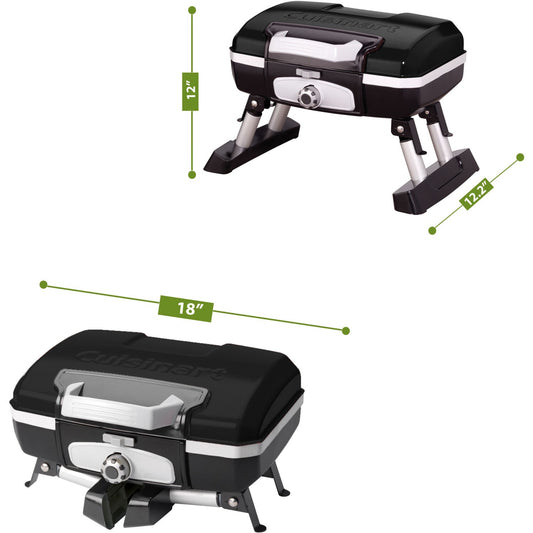 Cuisinart Petit Gourmet Portable Tabletop Outdoor LP Gas Grill in Black