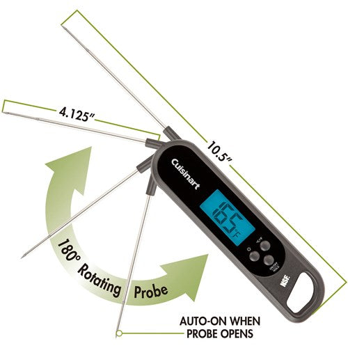 Cuisinart Grill - Quick Read Folding Grilling Thermometer, Water Resistant, NSF Certified - CSG-300
