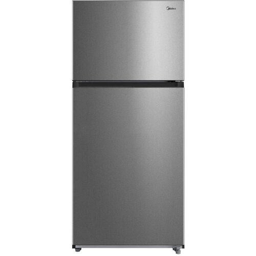 Midea - 18 CF Top Mount Refrigerator, Glass Shelves, Ice Maker Ready, ESTAR - MRT18S3AST