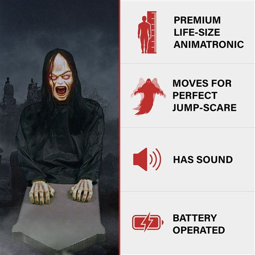 Haunted Hill Farm - Resurrection Mary by Tekky, Premium Halloween Animatronic for Indoor or Covered Outdoor, Battery Operated