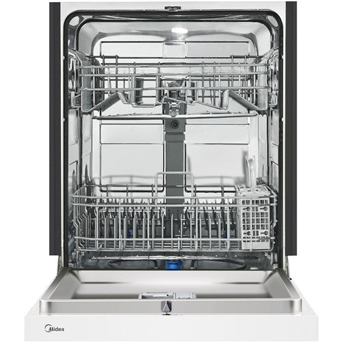 Midea - 24" Front Control Dishwasher, 52 dBA, Hybrid Tub - MDF24P1BWW