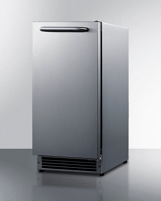 Summit 25 lb. Drain-Free Outdoor Icemaker - Stainless Steel - BIM271OS
