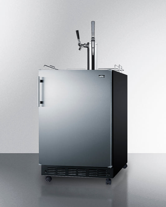 Summit - 24” Wide Cold Brew/Nitro Coffee Kegerator with 5.3 cu. ft. Capacity, Dual Tap System, Auto Defrost, Convertible to Refrigerator - SBC7BRSCM2