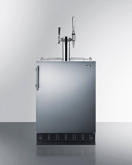 Summit - 24” Wide Cold Brew/Nitro Coffee Kegerator with 5.3 cu. ft. Capacity, Dual Tap System, Auto Defrost, Convertible to Refrigerator - SBC7BRSCM2