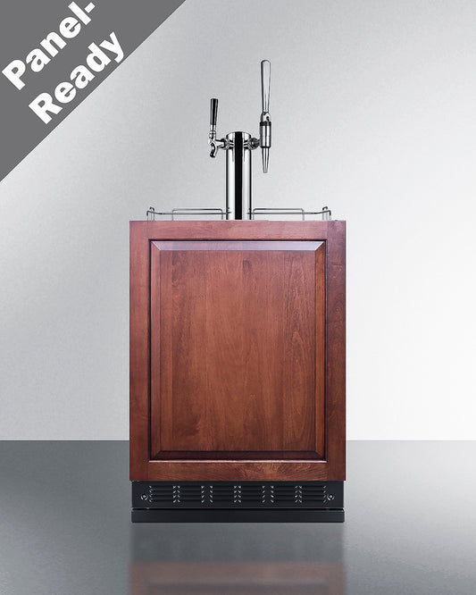 Summit - 24” Wide Cold Brew/Nitro Coffee Kegerator with 5.3 cu. ft. Capacity, Dual Tap System, Auto Defrost, Convertible to Refrigerator - SBC7BRSIFCM2LHD