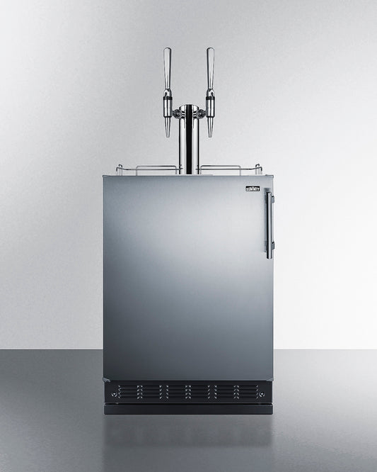 Summit - 24” Wide Nitro Coffee Kegerator with 5.3 cu. ft. Capacity, Dual Tap, Auto Defrost, Convertible to Refrigerator - SBC7BRSNCF2LHD