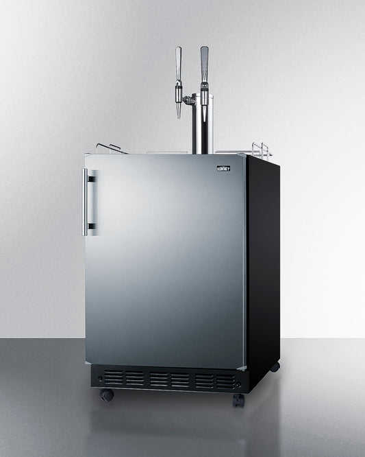 Summit - 24” Wide Nitro Coffee Kegerator with 5.3 cu. ft. Capacity, Dual Tap System, Auto Defrost, Convertible to Refrigerator - SBC7BRSNCF2
