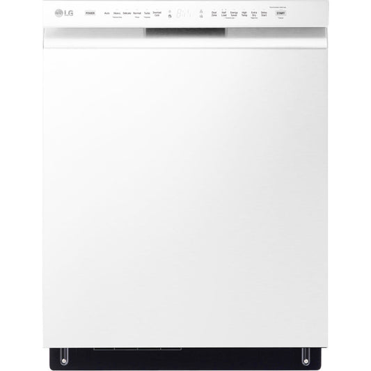 LG - 24" Front Control Dishwasher, 48 dBA, QuadWash, EasyRack Plus, 3rd Rack - LDFN4542W
