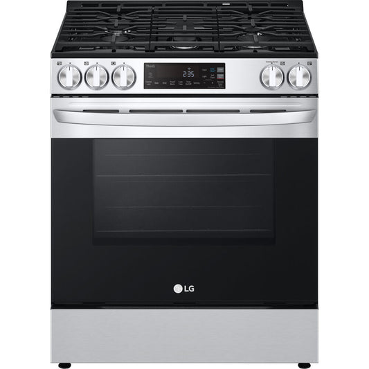 LG - 5.8 CF Gas Single Oven Slide-In Range, EasyClean Plus Self Clean, ThinQ - LSGL5831F
