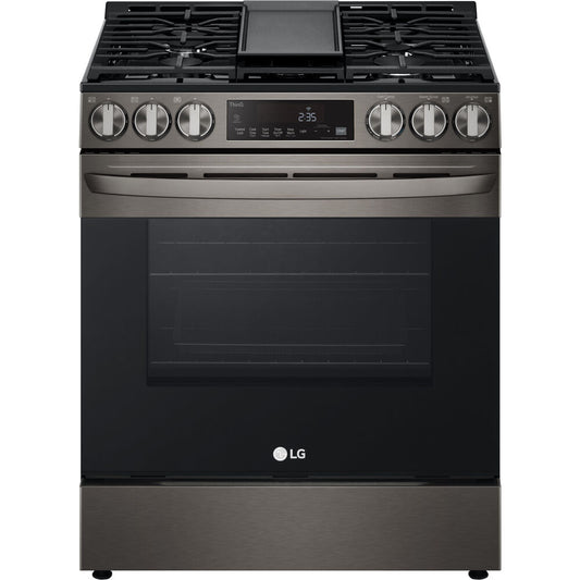 LG - 5.8 CF Gas Single Oven Slide-In Range, Air Fry, Fan Convection, ThinQ - LSGL5833D