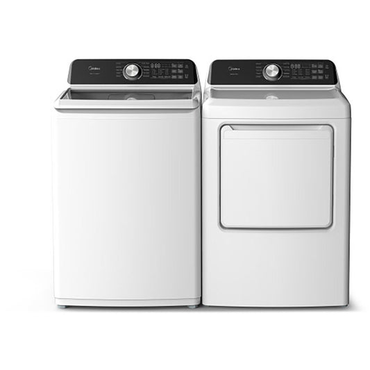Midea - 4.5 CF Top Load Washer (MLTW45M4BWW) & 7.0 CF Gas Dryer (MLTG45N4BWW) - MLTW45M4BWW-G-KIT