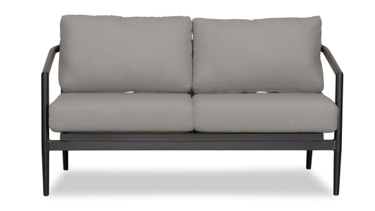 Harmonia Living - Olio Loveseat - Black/Carbon | OLIO-BK-CO-LS