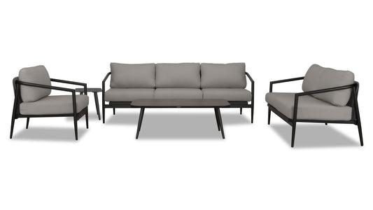 Harmonia Living - Olio 5 Piece Sofa Set - Black/Carbon | OLIO-BK-CO-SET136