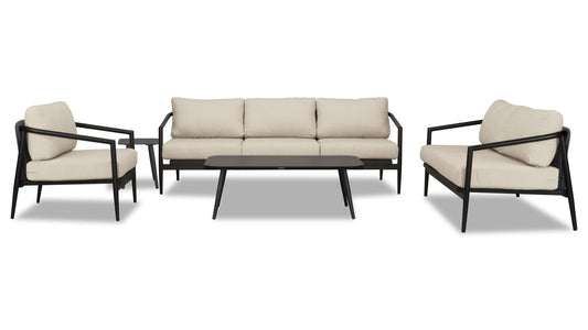 Harmonia Living - Olio 5 Piece Sofa Set - Black/Carbon | OLIO-BK-CO-SET136