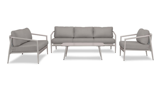 Harmonia Living - Olio 4 Piece Sofa Loveseat Set - Urban Stone/Carrera | OLIO-US-CAR-SET137