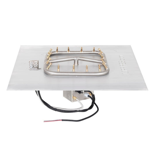 The Outdoor Plus - 24"x24" Square Flat Pan and 18" SS Square Bullet Burner - NG, LP - OPT-BFP24SQSSE12