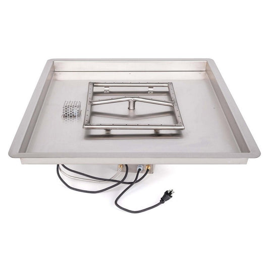The Outdoor Plus - 16.5" x 16.5" Square Drop-in Pan & 12" Square Stainless Steel Burner - NG, LP - OPT-PBS16E110