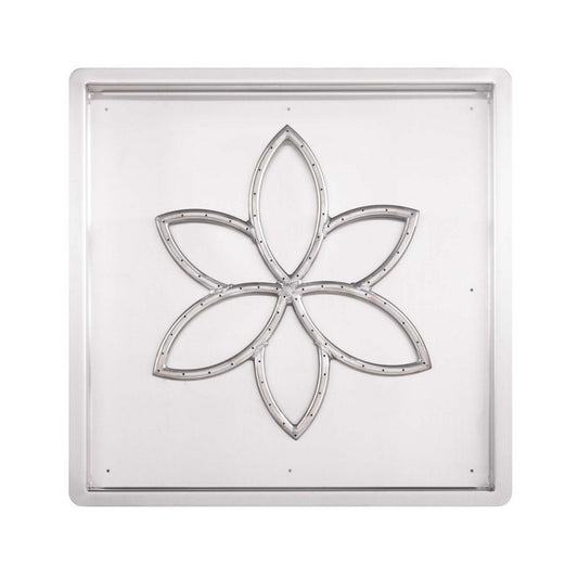The Outdoor Plus - 24" x 24" Square Drop-in Pan & 18" Lotus Stainless Steel Burner - NG, LP - OPT-PBSLF24