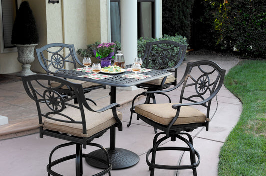 Darlee - Ten Star Patio Counter Height Swivel Bar Stool with Cushion (Set of 6) - DL503-7CH-6