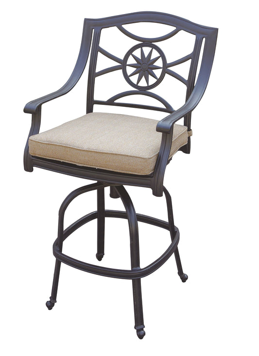 Darlee - Ten Star Patio Swivel Bar Stool with Cushion (Set of 2) - DL503-7-2