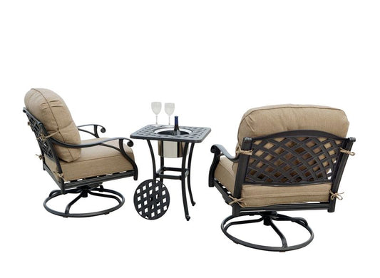 Darlee - Nassau Patio Swivel Rocker Club Chair with Cushions (Set of 4) - DL603-3-4