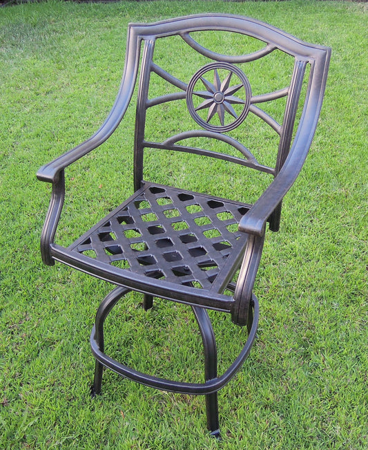 Darlee - Ten Star Patio Swivel Bar Stool with Cushion (Set of 6) - DL503-7-6