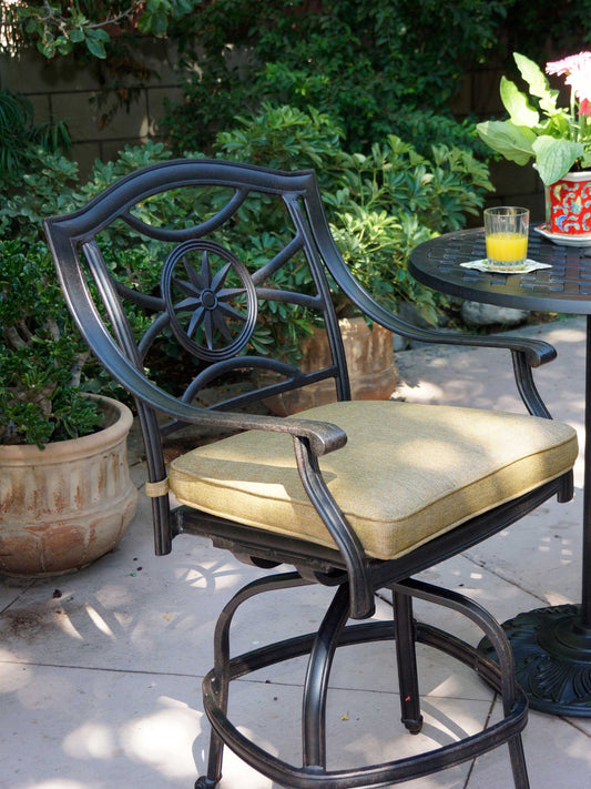 Darlee - Ten Star Patio Counter Height Swivel Bar Stool with Cushion (Set of 2) - DL503-7CH-2