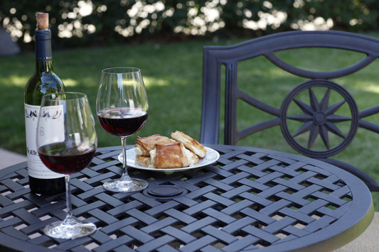 Darlee - Ten Star 3-Piece Patio Counter Height Bar Set with Cushions and 30'' Round Pedestal Bar Table - DL503-3PC-30CJ