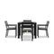 Harmonia Living - Pacifica Classic 4 Seat Square Dining Set - Black | PAC-BK-SET510