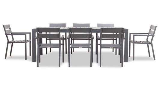 Harmonia Living - Pacifica Classic 8 Seat Rectangular Dining Set - Slate | PAC-SL-SET560