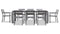 Harmonia Living - Pacifica Classic 8 Seat Rectangular Dining Set - Slate | PAC-SL-SET560