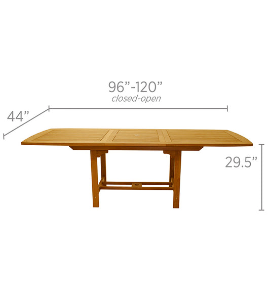 Royal Teak Collection Large Rectangular Expansion Family Table – FER10